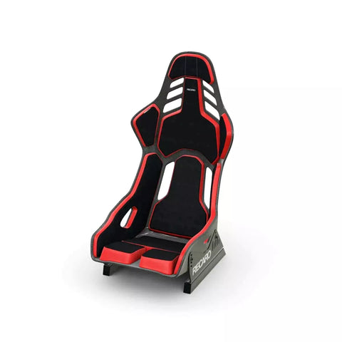 Recaro Podium CFK (CF/Kevlar) FIA/ABE Medium/Left Hand Seat - Alcantara Blk/Leather Red