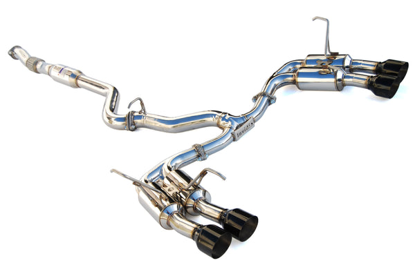Invidia Gemini R400 Single Layer Quad Black Tip Catback Exhaust 2015+ WRX/STI