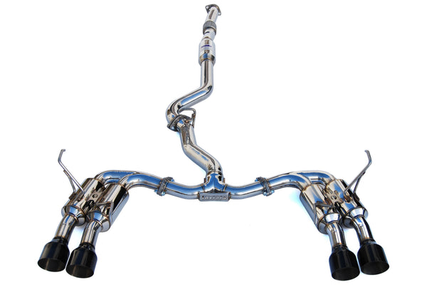 Invidia Gemini R400 Single Layer Quad Black Tip Catback Exhaust 2015+ WRX/STI